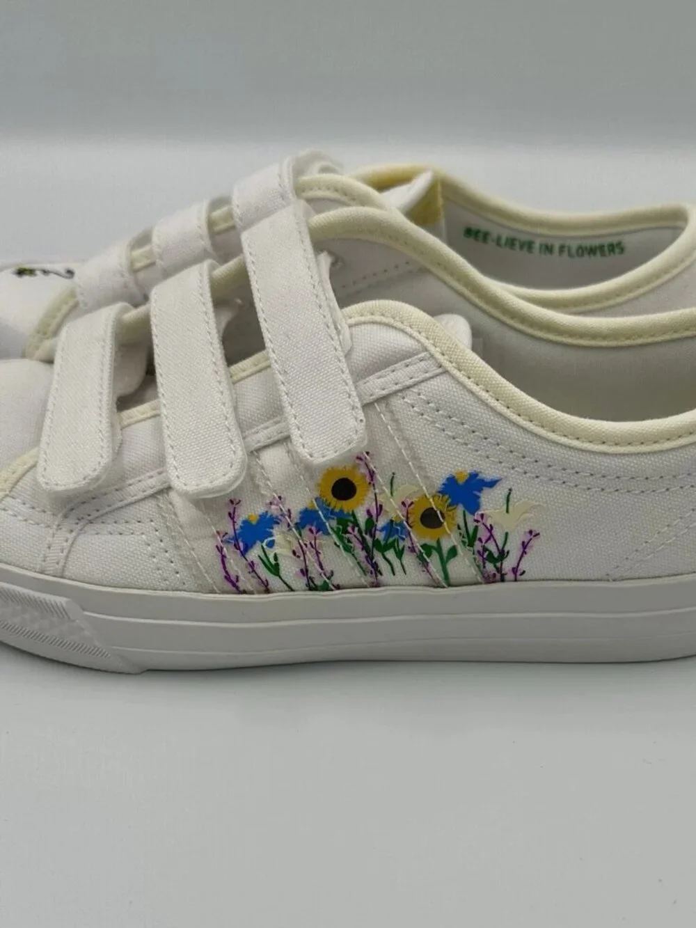 adidas Nizza CF C White Floral Hook & Loop Sneaker Unisex Kids Size 11